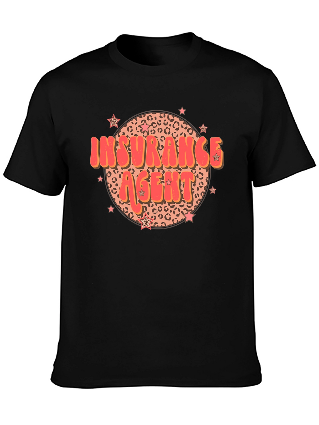 Insurance Agent T-Shirt Retro Leopard Print Star Design