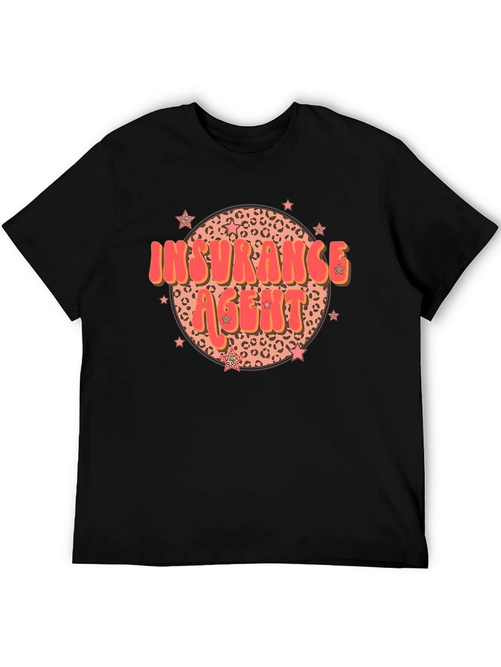Insurance Agent T-Shirt Retro Leopard Print Star Design