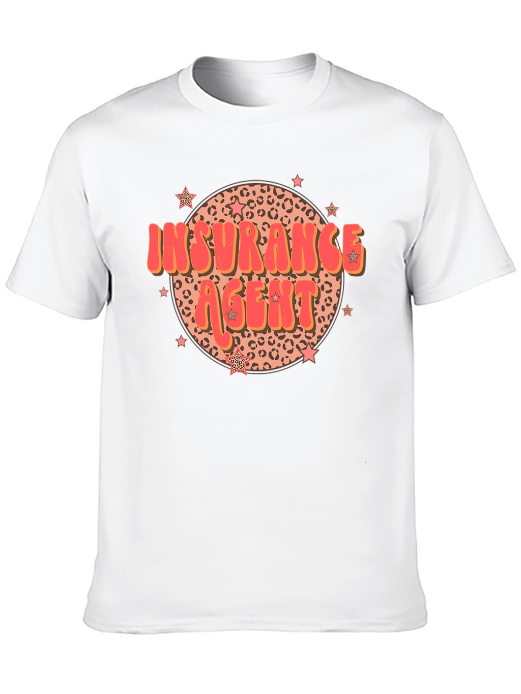 Insurance Agent T-Shirt Retro Leopard Print Star Design