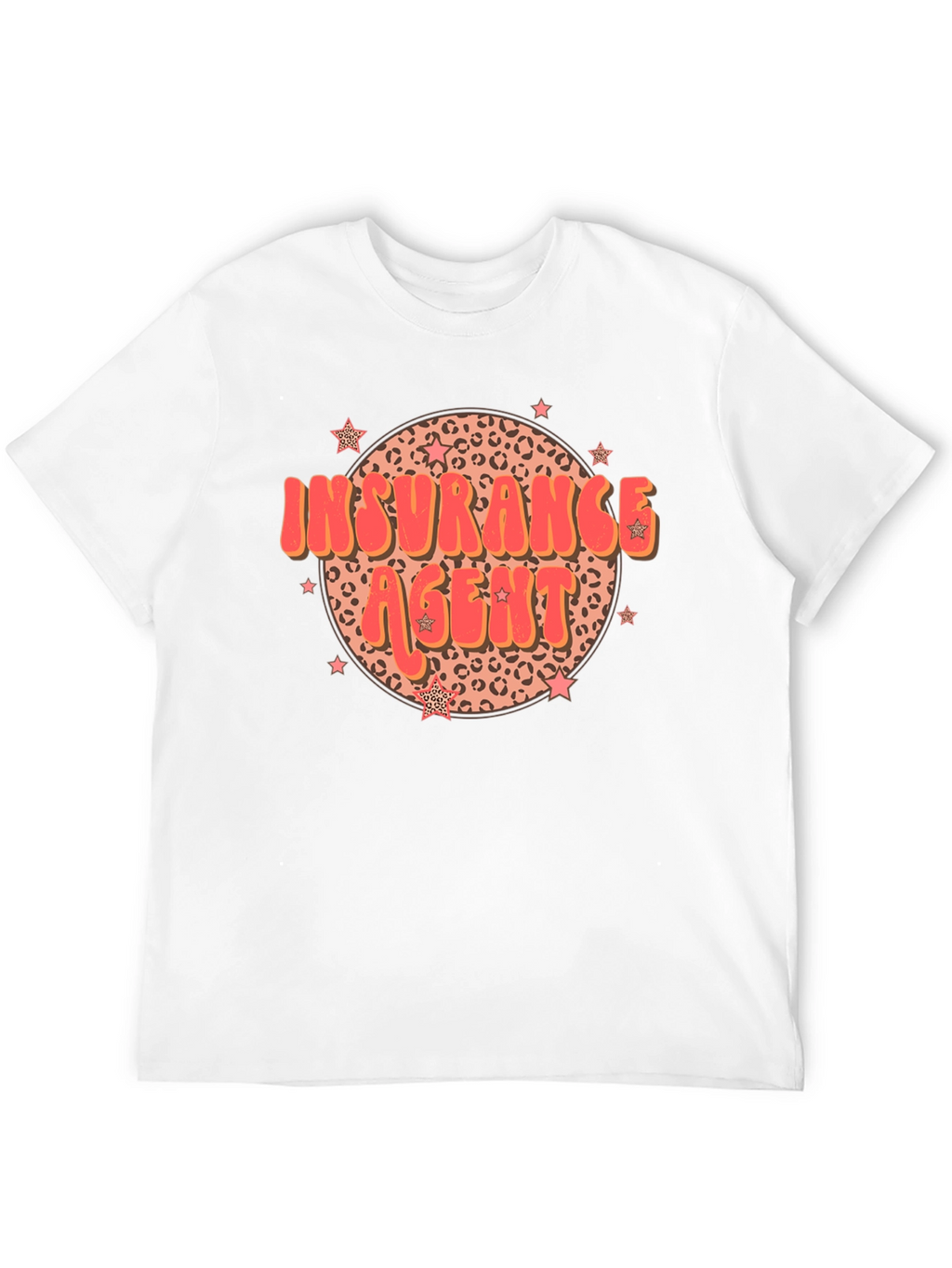 Insurance Agent T-Shirt Retro Leopard Print Star Design