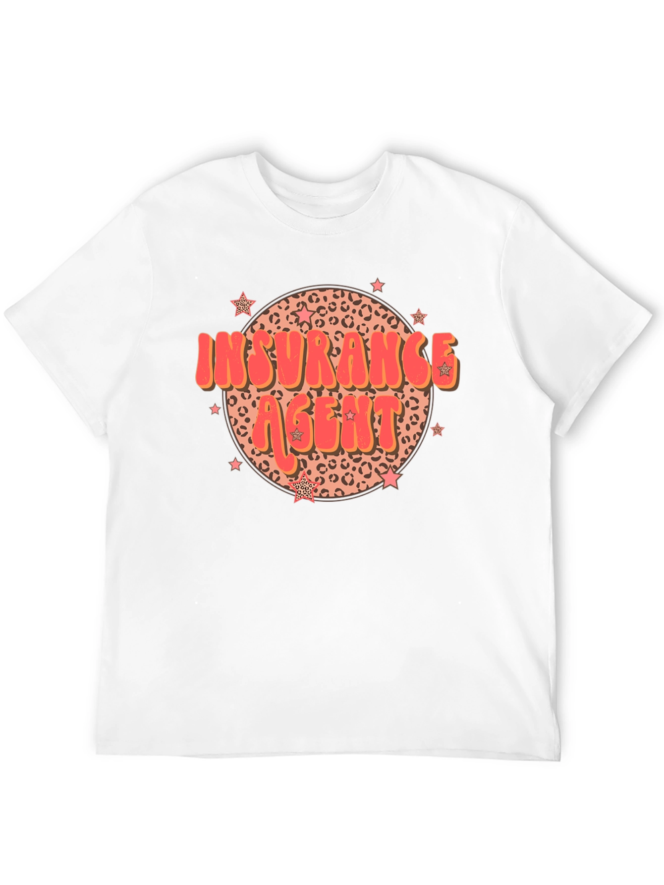 Insurance Agent T-Shirt Retro Leopard Print Star Design