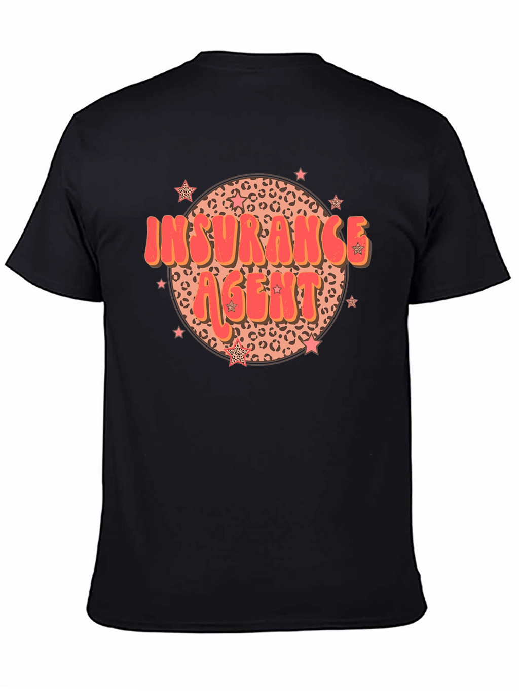 Insurance Agent T-Shirt Retro Leopard Print Star Design