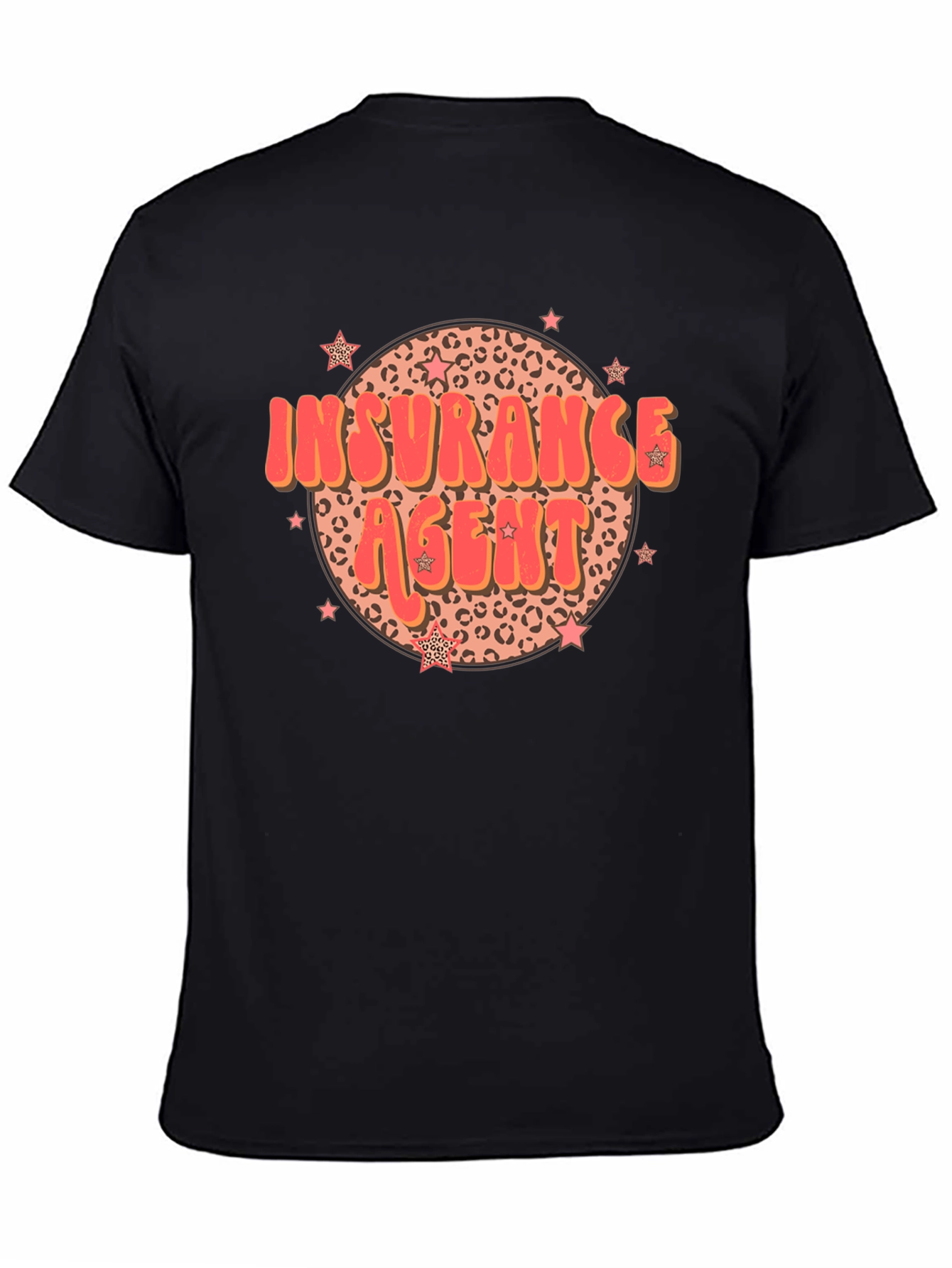 Insurance Agent T-Shirt Retro Leopard Print Star Design