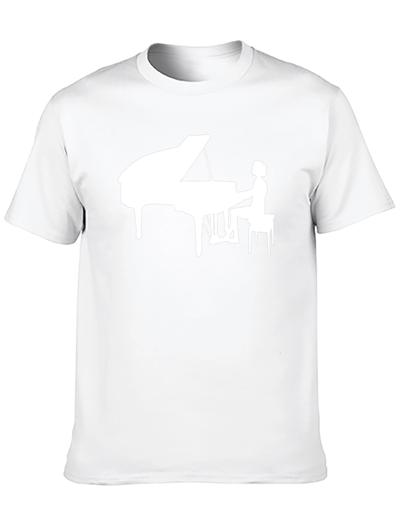 Piano Player Graphic Tee - Black Cotton T-Shirt