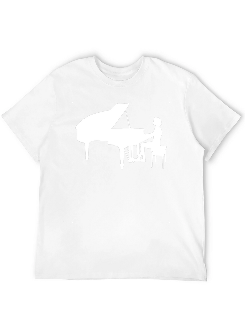 Piano Player Graphic Tee - Black Cotton T-Shirt
