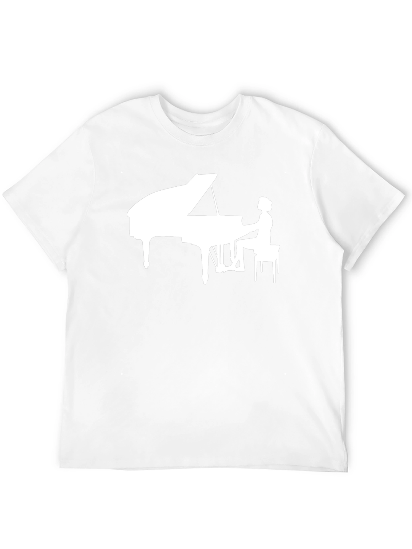Piano Player Graphic Tee - Black Cotton T-Shirt