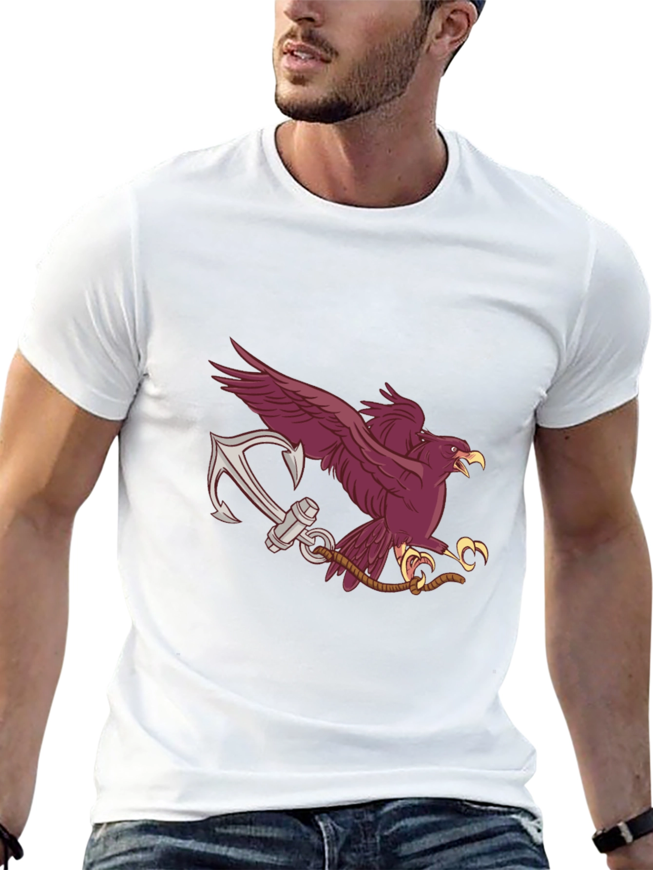 Eagle Anchor Graphic T-Shirt - Black