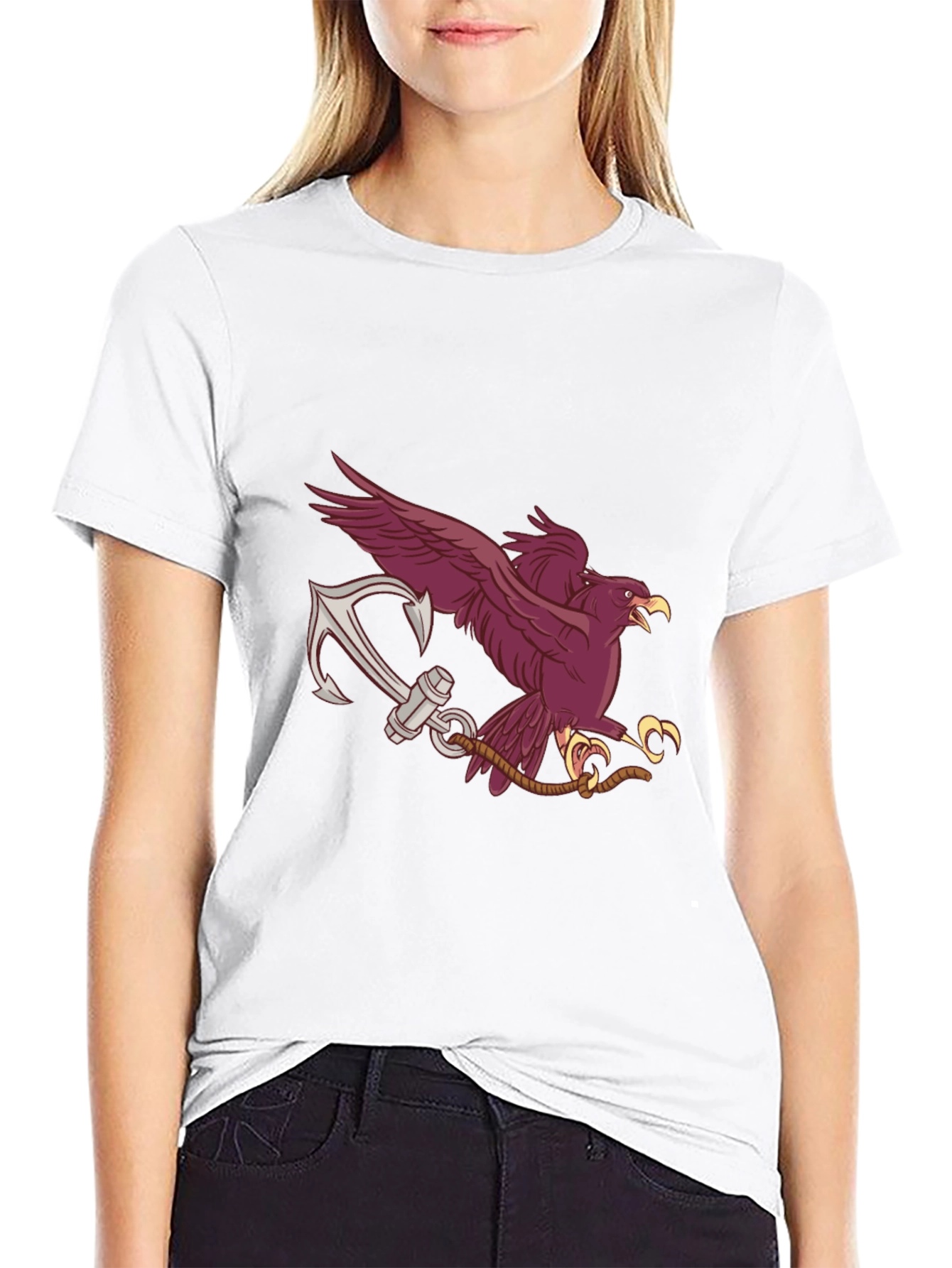 Eagle Anchor Graphic T-Shirt - Black