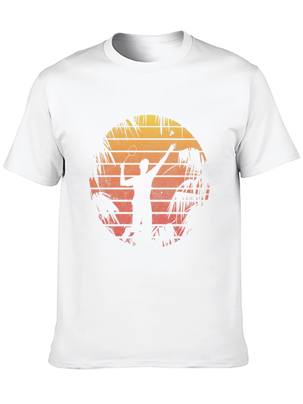 Retro Badminton Sunset Graphic Tee