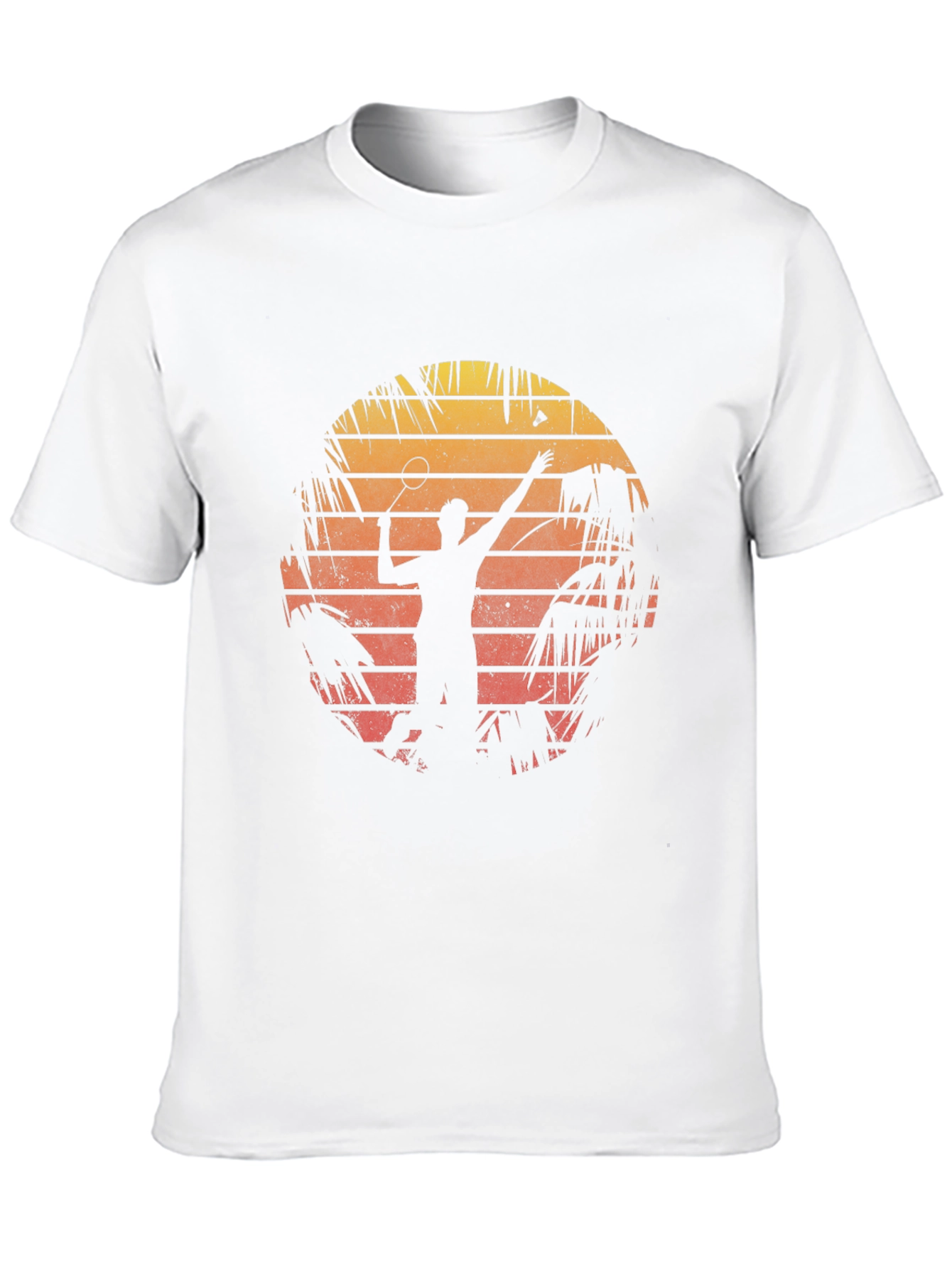 Retro Badminton Sunset Graphic Tee