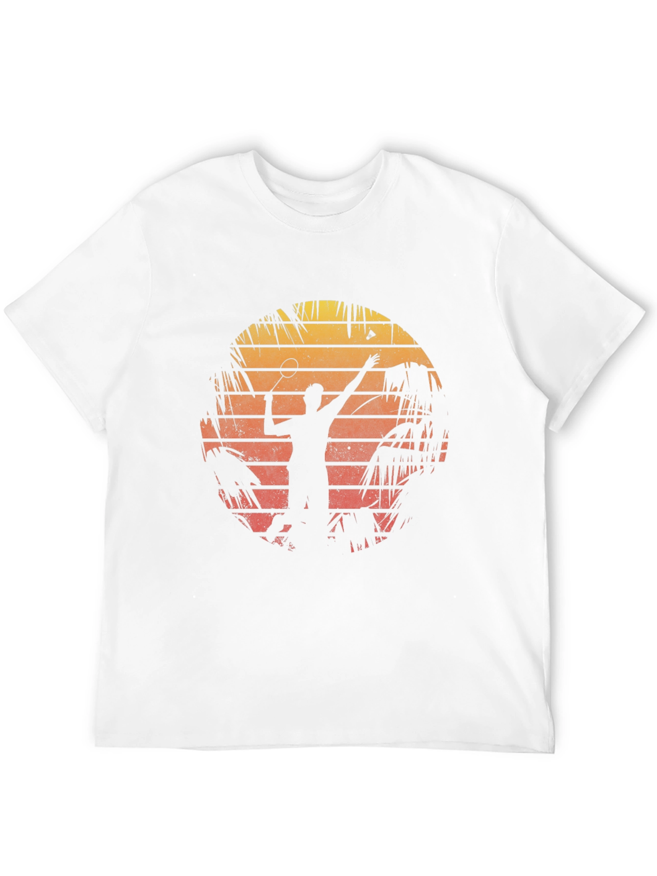 Retro Badminton Sunset Graphic Tee
