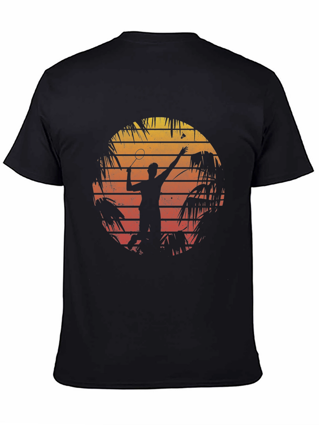 Retro Badminton Sunset Graphic Tee