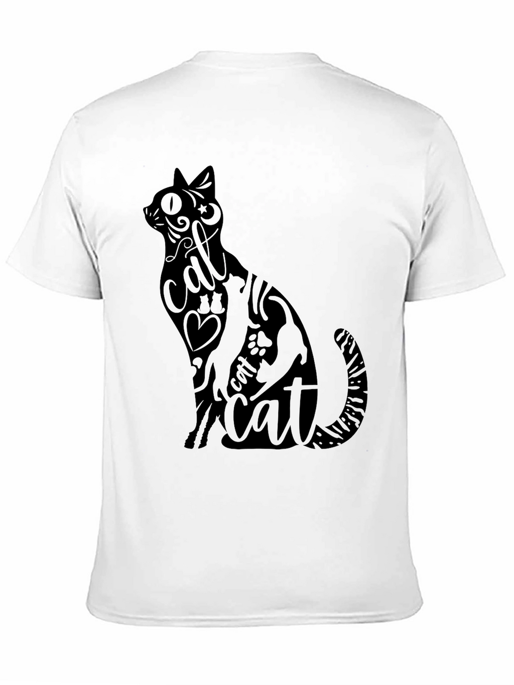Stylish Black Cat Graphic T-Shirt