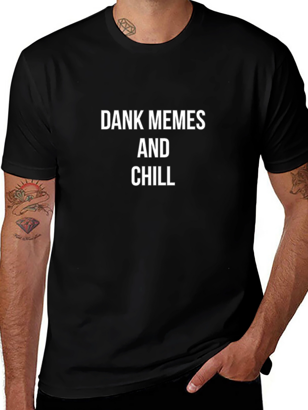Dank Memes and Chill Graphic Tee - Black