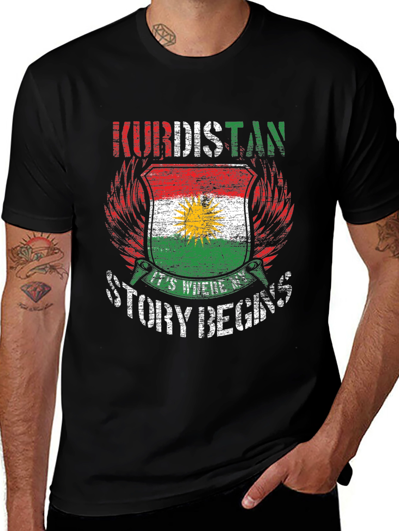 Kurdistan Flag T-Shirt - Where My Story Begins Tee