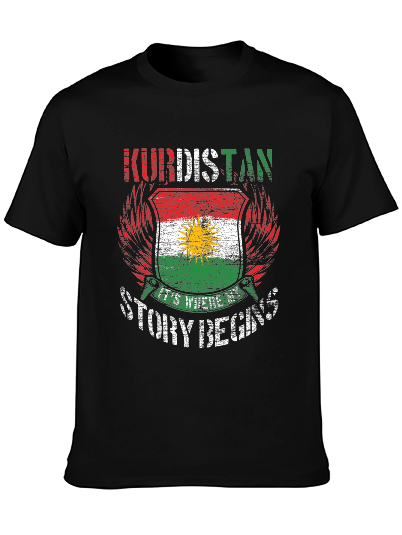 Kurdistan Flag T-Shirt - Where My Story Begins Tee