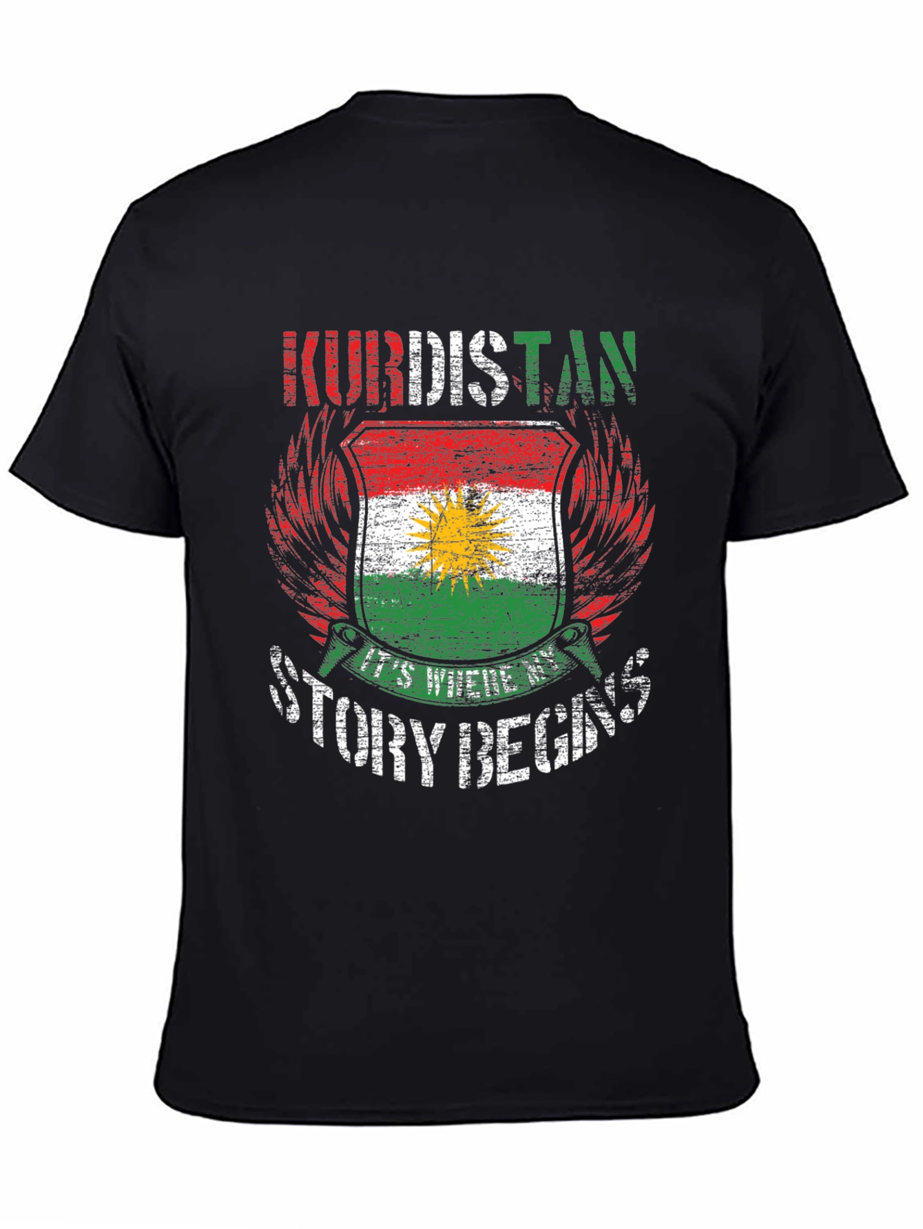 Kurdistan Flag T-Shirt - Where My Story Begins Tee