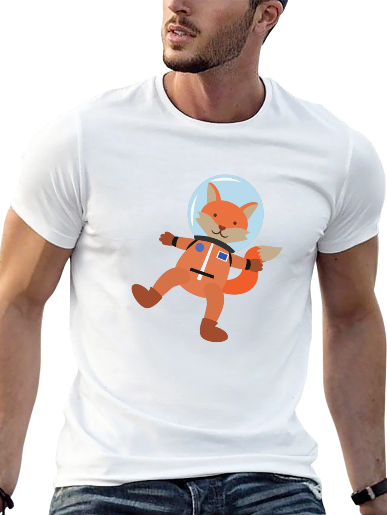 Astronaut Fox Graphic Tee - Space Explorer T-Shirt