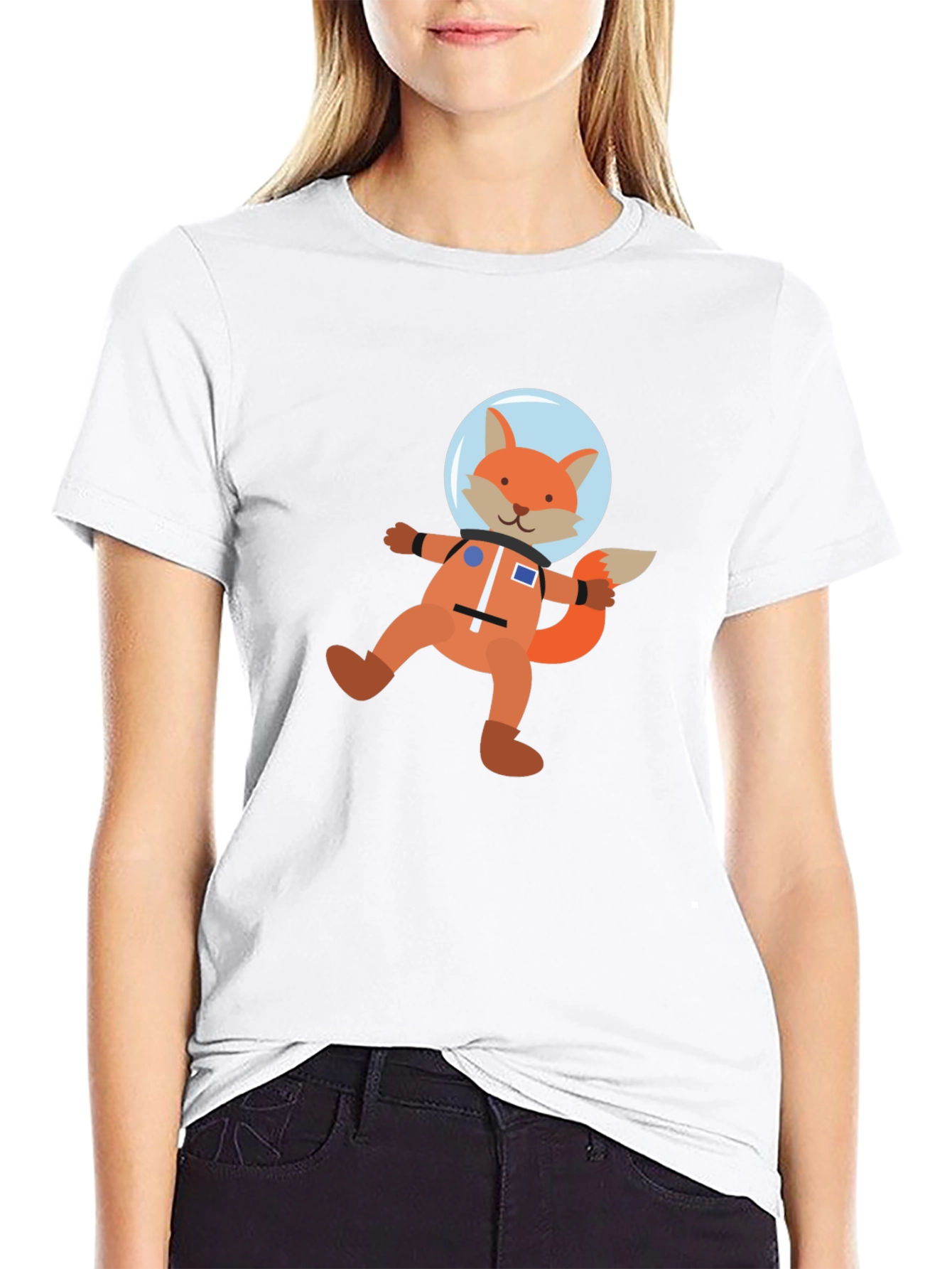Astronaut Fox Graphic Tee - Space Explorer T-Shirt