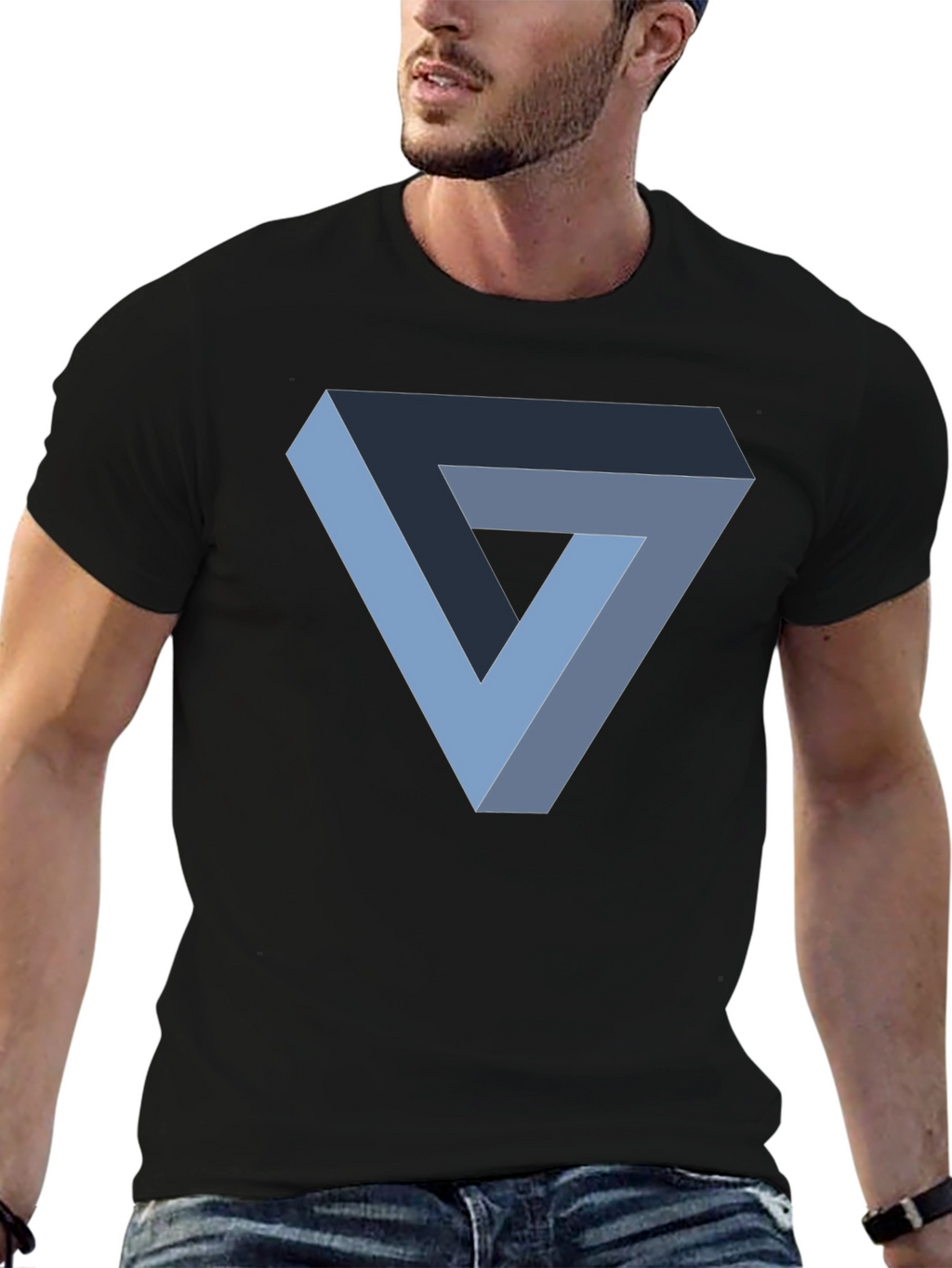 Impossible Triangle Graphic T-Shirt - Black Cotton Tee