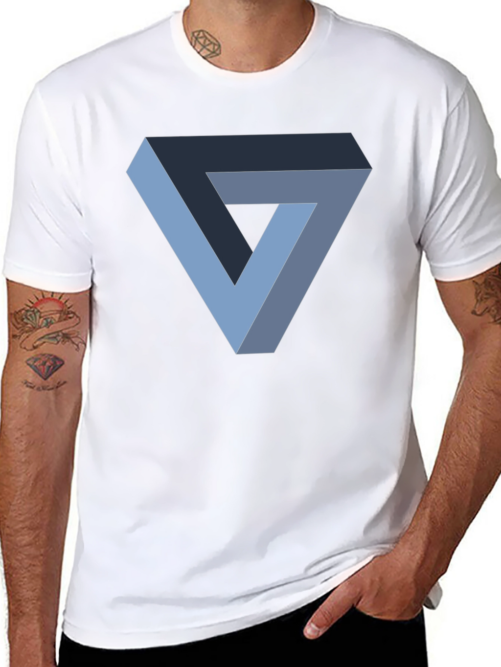 Impossible Triangle Graphic T-Shirt - Black Cotton Tee