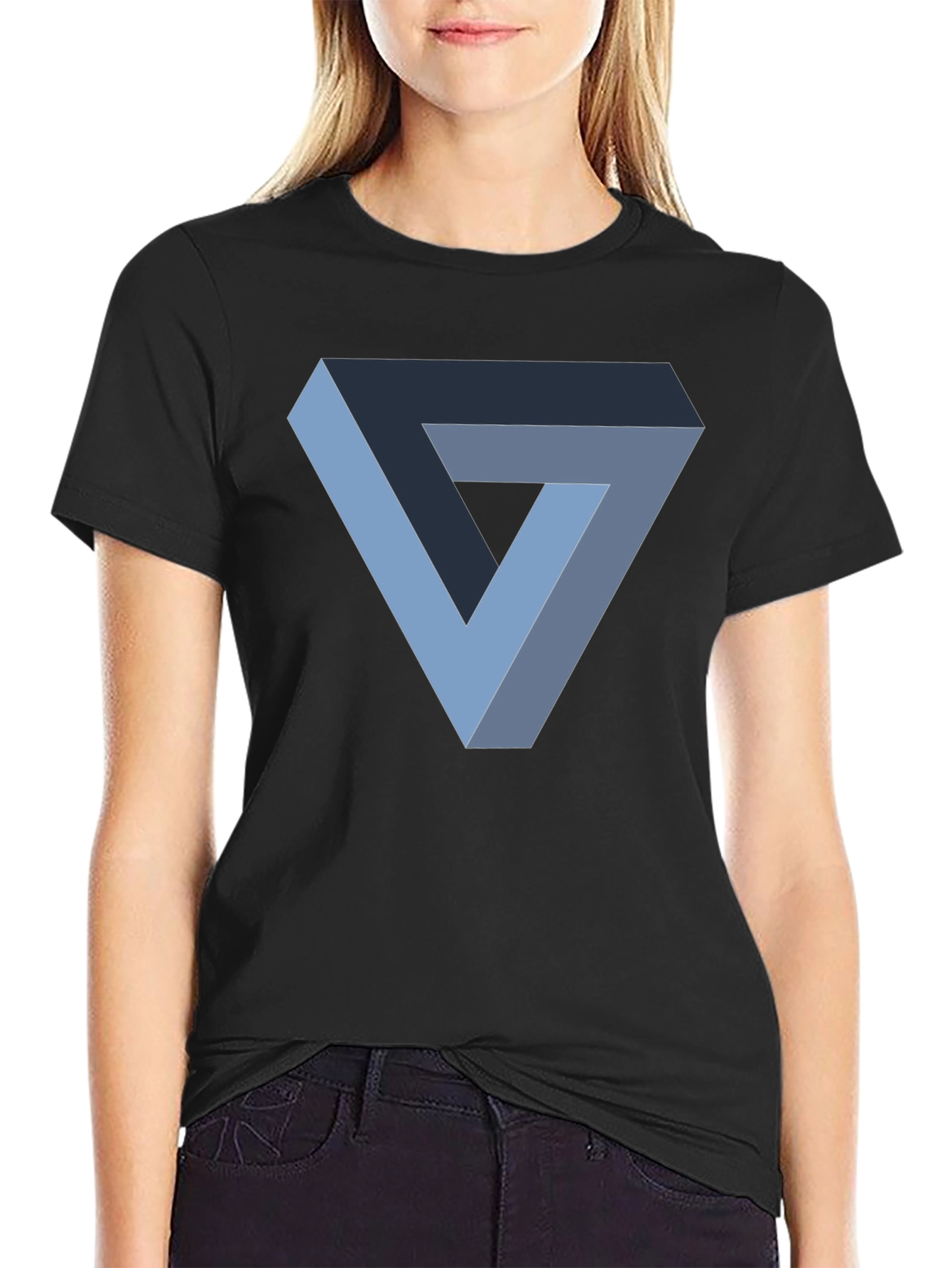 Impossible Triangle Graphic T-Shirt - Black Cotton Tee