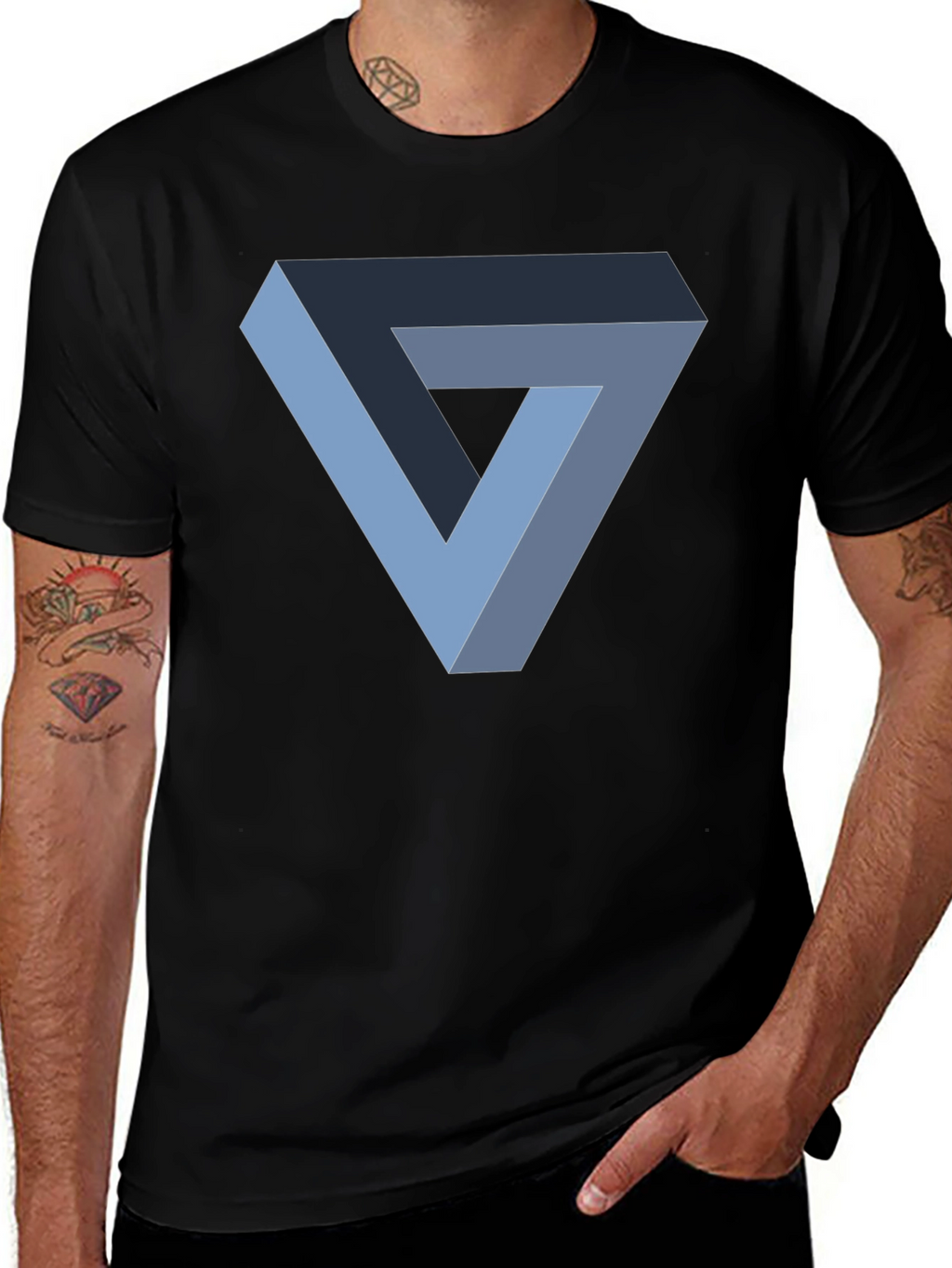 Impossible Triangle Graphic T-Shirt - Black Cotton Tee