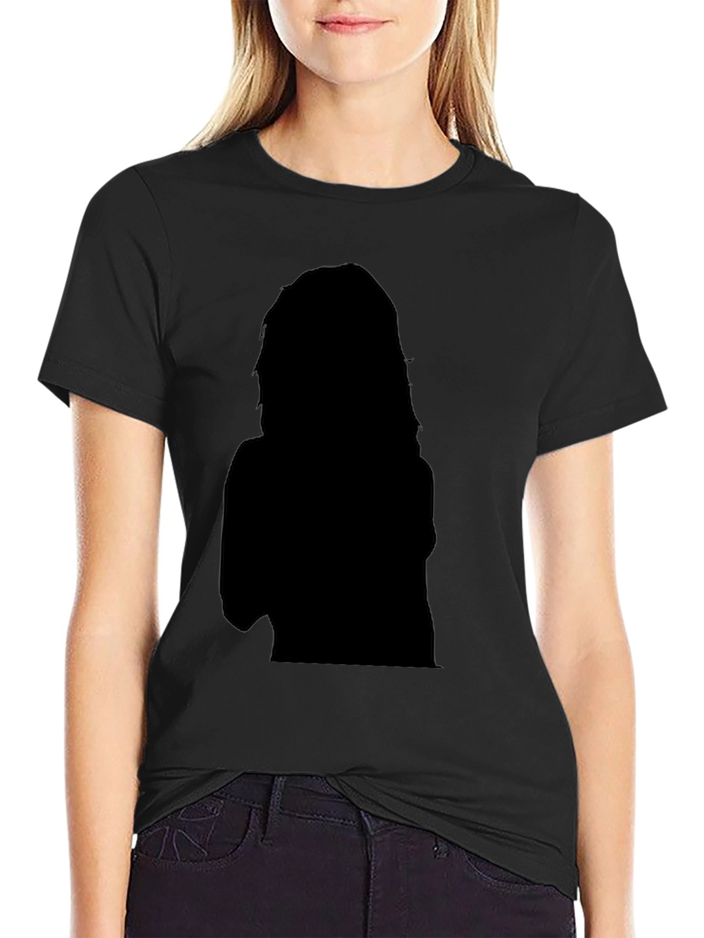 Black Graphic Tee - Silhouette Design