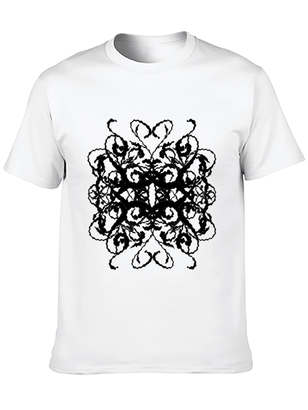 Mens Black Patterned T-Shirt - Casual Style