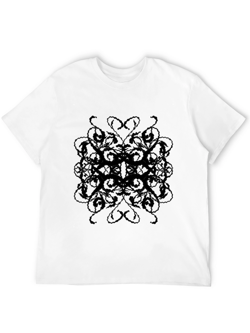 Mens Black Patterned T-Shirt - Casual Style