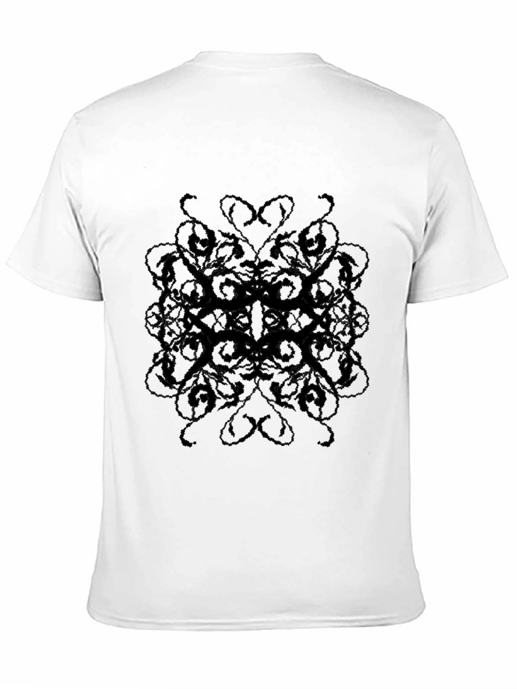 Mens Black Patterned T-Shirt - Casual Style
