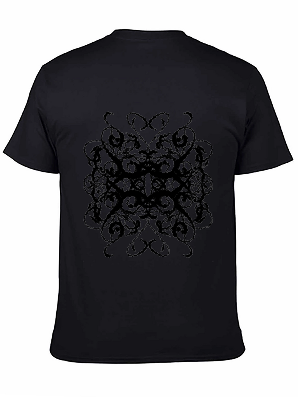 Mens Black Patterned T-Shirt - Casual Style