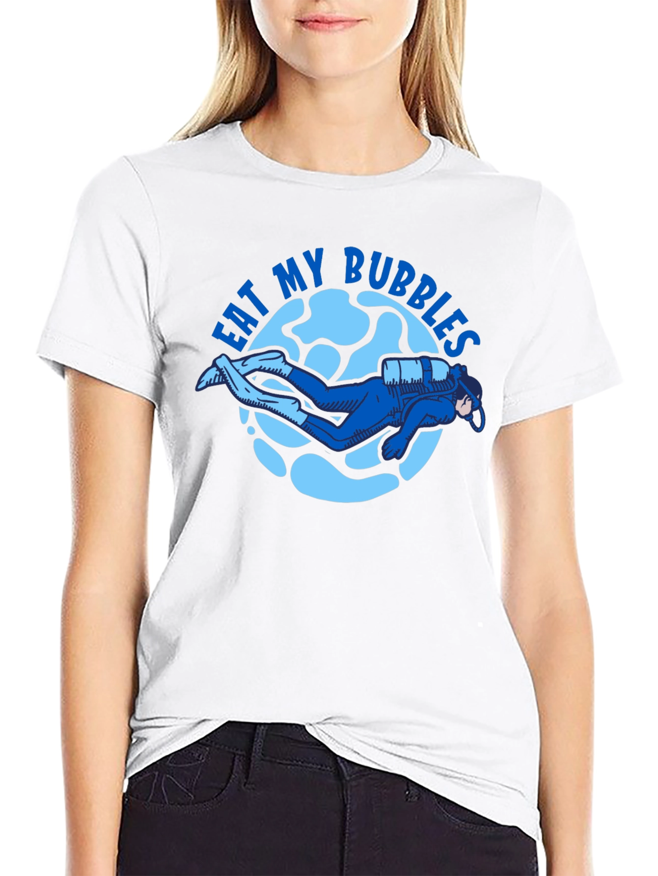 Eat My Bubbles Scuba Diver T-Shirt - Black
