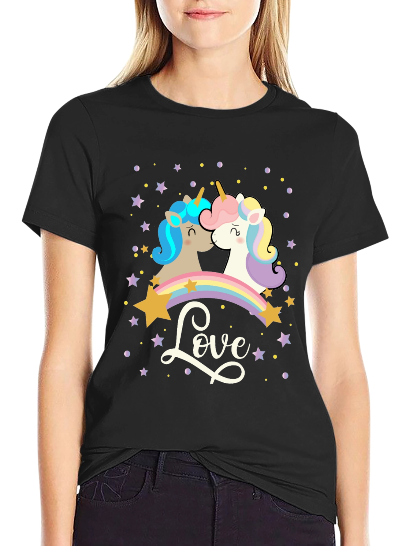 Unicorn Love T-Shirt: Magical Rainbow Design
