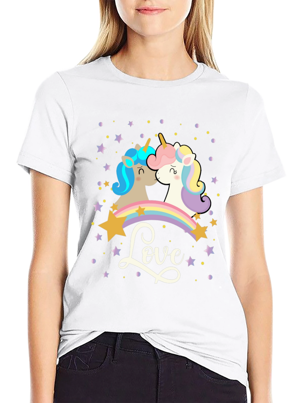 Unicorn Love T-Shirt: Magical Rainbow Design