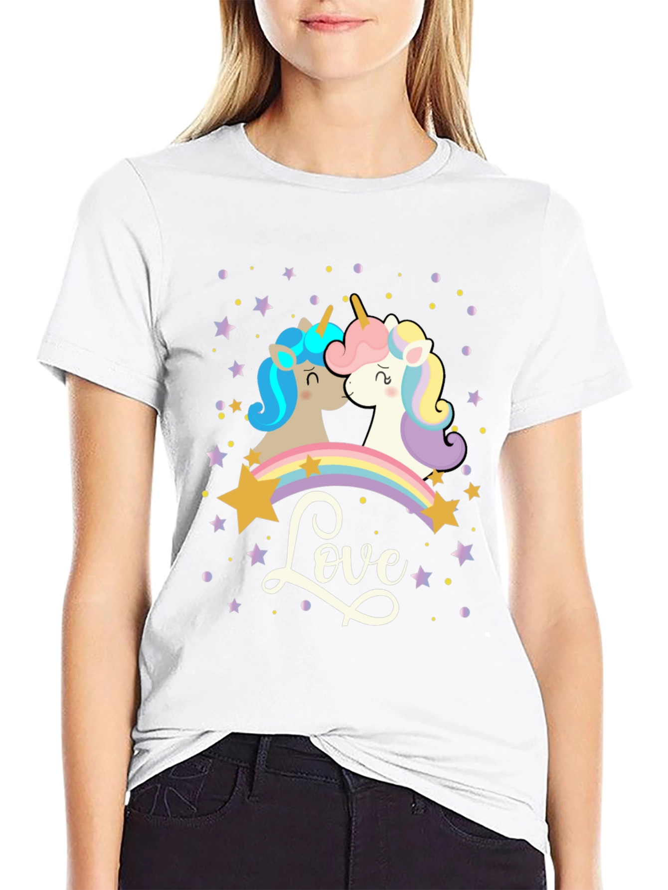 Unicorn Love T-Shirt: Magical Rainbow Design