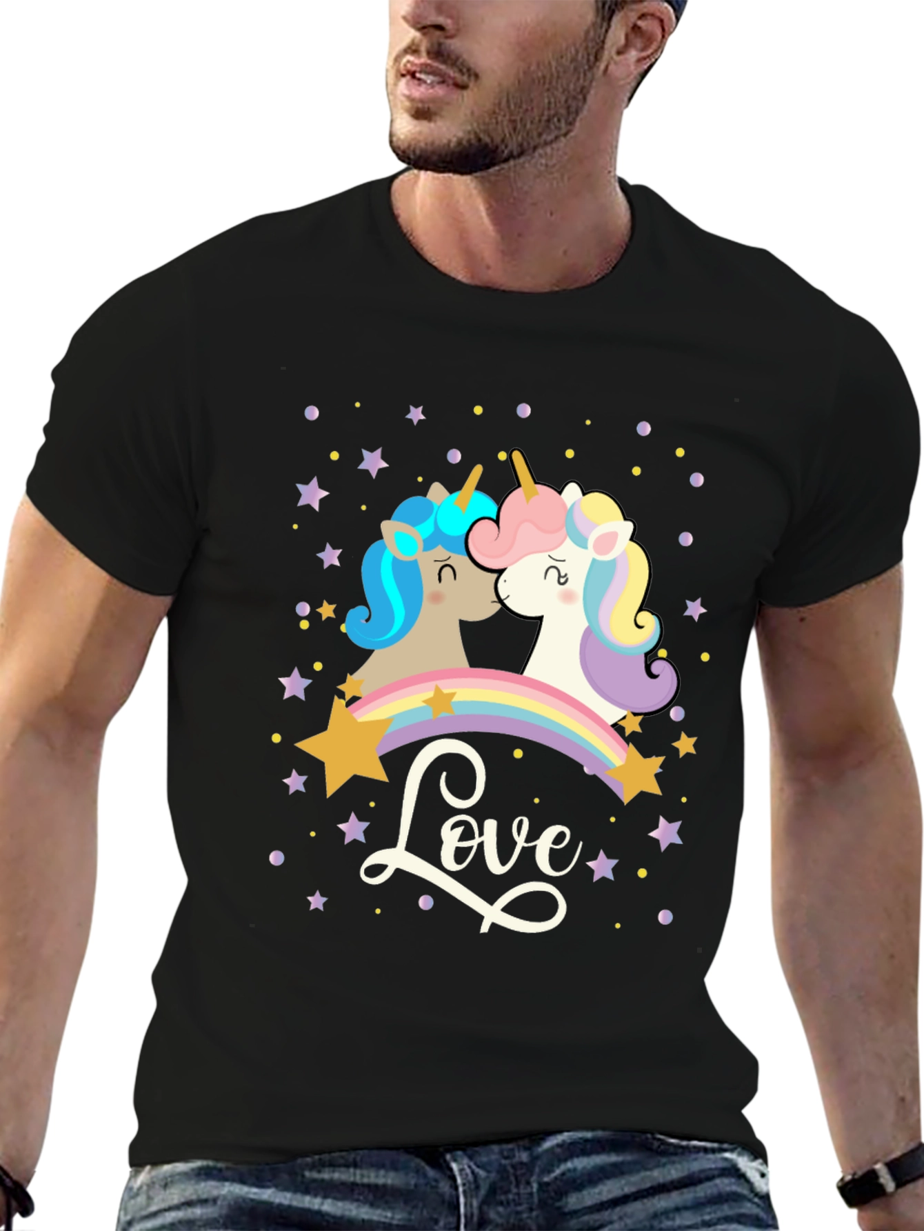 Unicorn Love T-Shirt: Magical Rainbow Design