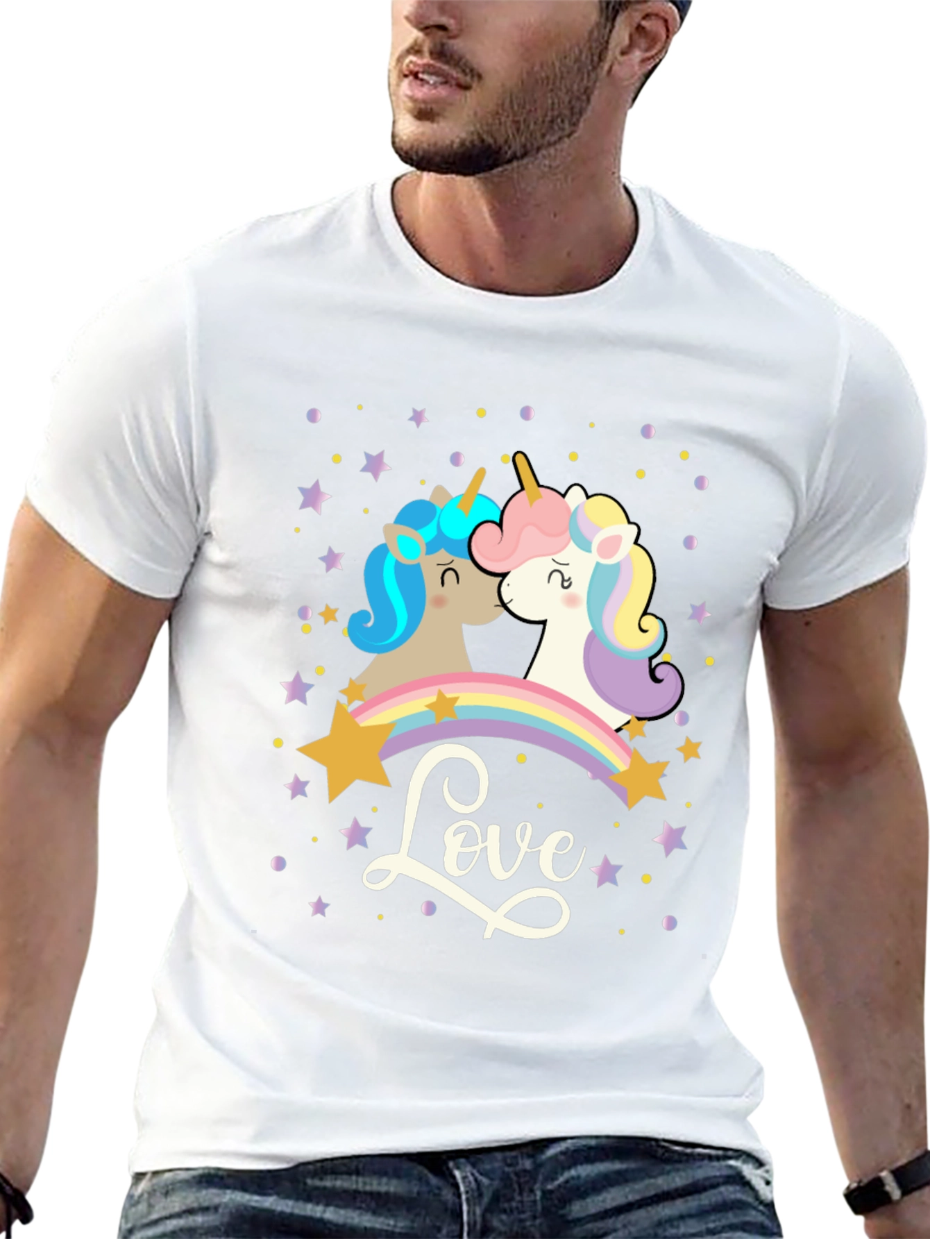 Unicorn Love T-Shirt: Magical Rainbow Design