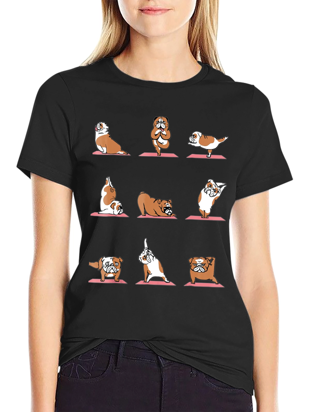 Yoga Bulldog Graphic Tee - Funny Dog Lover Shirt