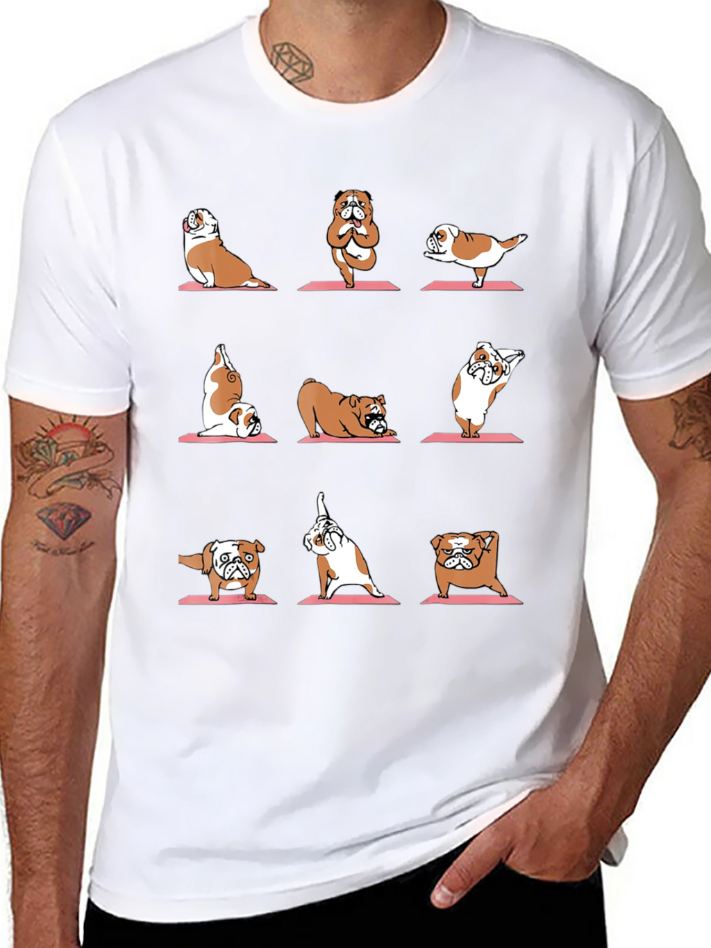 Yoga Bulldog Graphic Tee - Funny Dog Lover Shirt