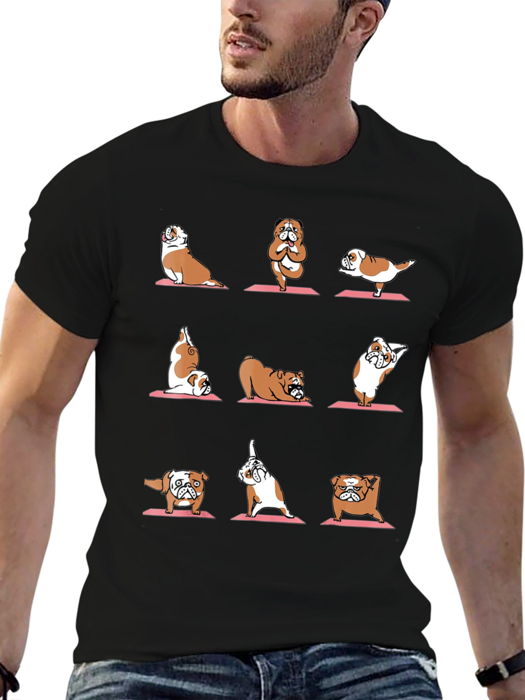 Yoga Bulldog Graphic Tee - Funny Dog Lover Shirt