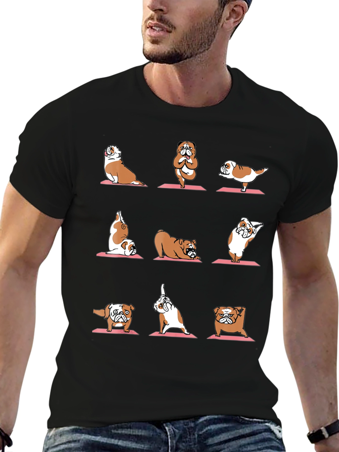 Yoga Bulldog Graphic Tee - Funny Dog Lover Shirt