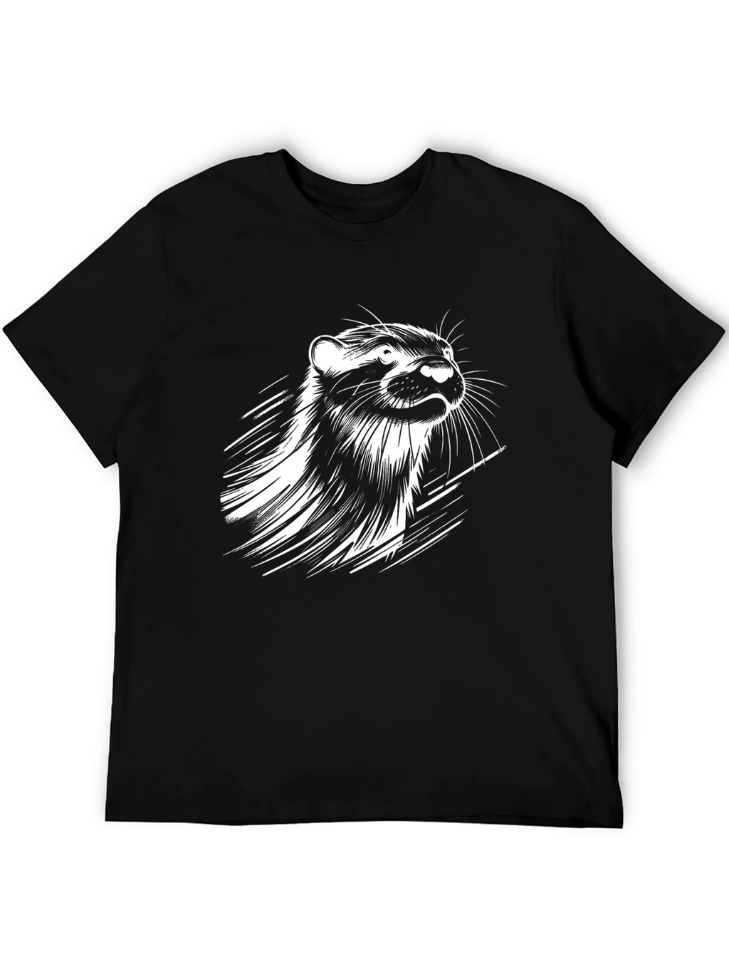 Cool Otter Graphic Black T-Shirt