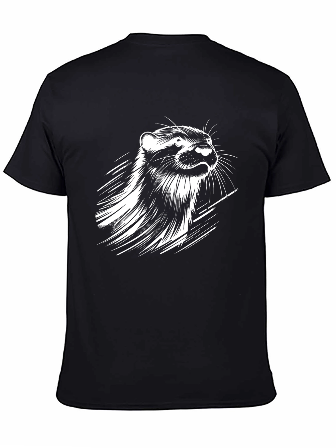 Cool Otter Graphic Black T-Shirt