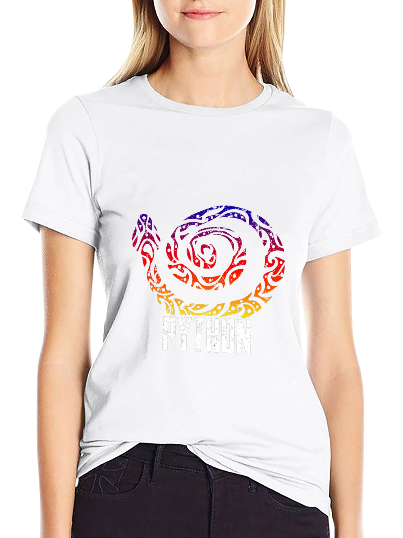 Python Tribal Snake Graphic T-Shirt