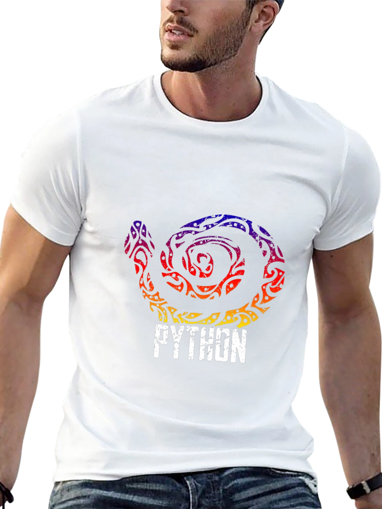 Python Tribal Snake Graphic T-Shirt