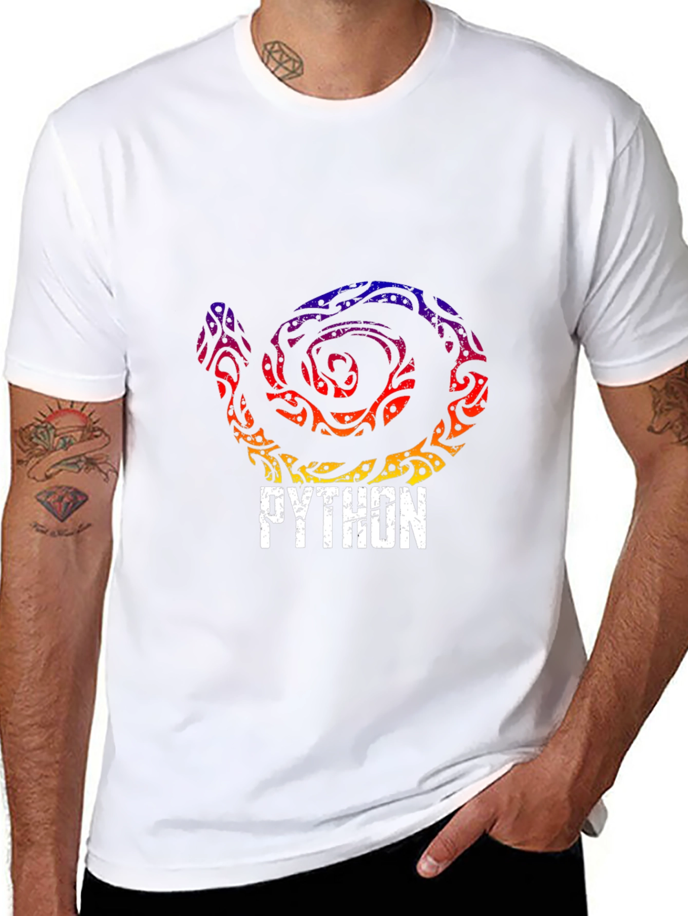 Python Tribal Snake Graphic T-Shirt