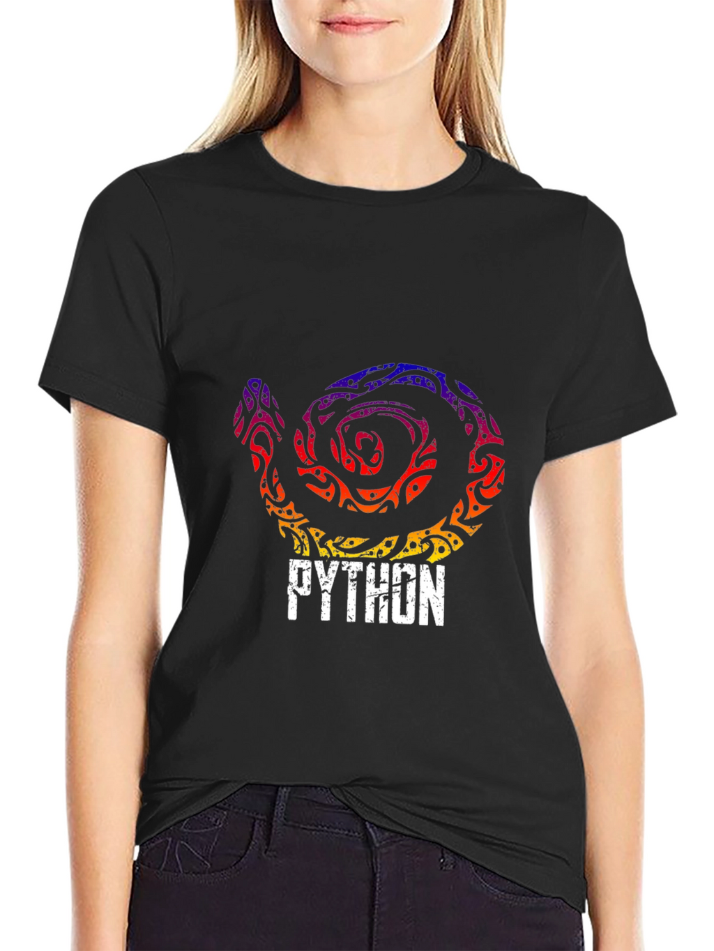 Python Tribal Snake Graphic T-Shirt