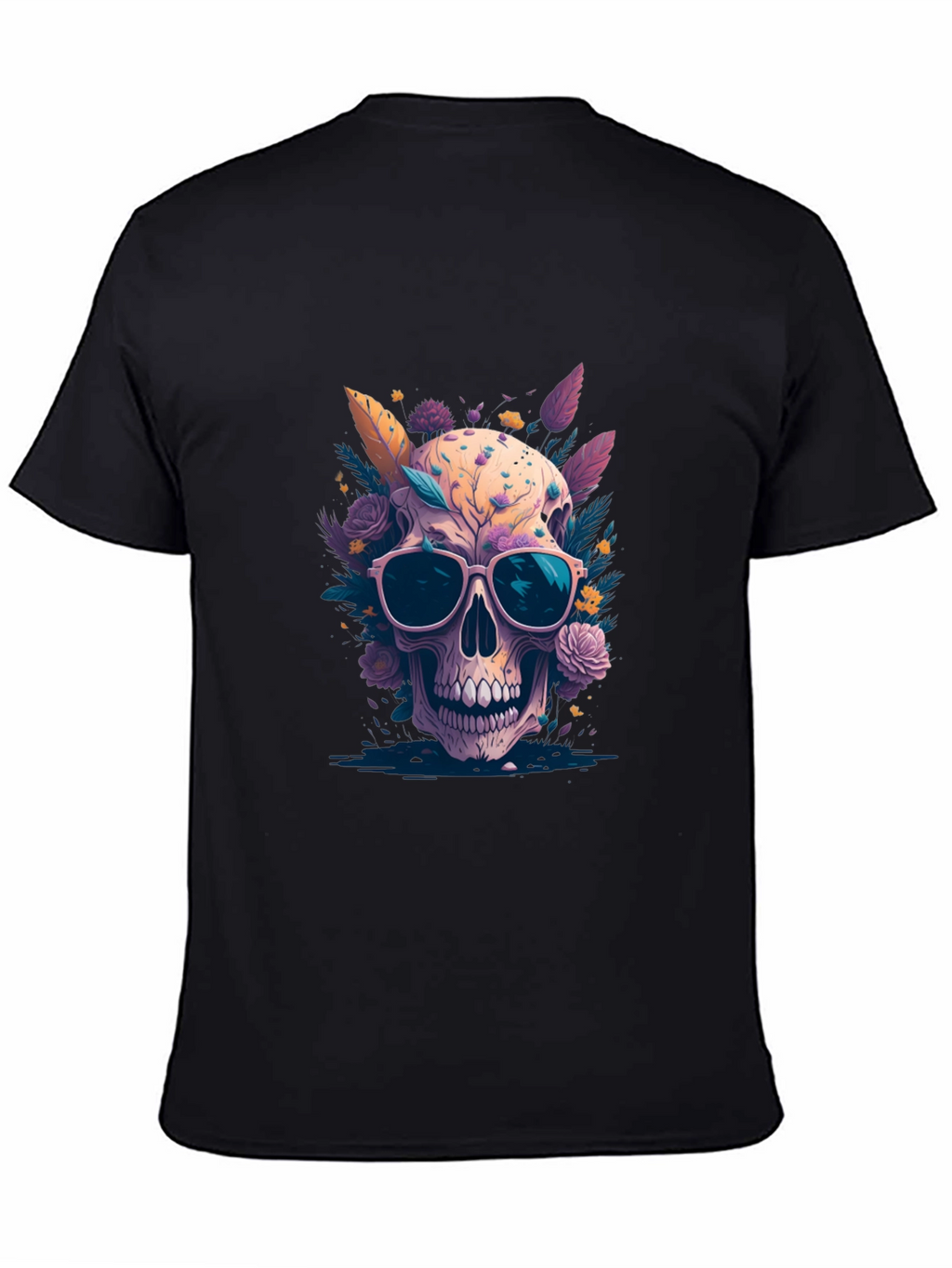 Floral Skull Graphic T-Shirt
