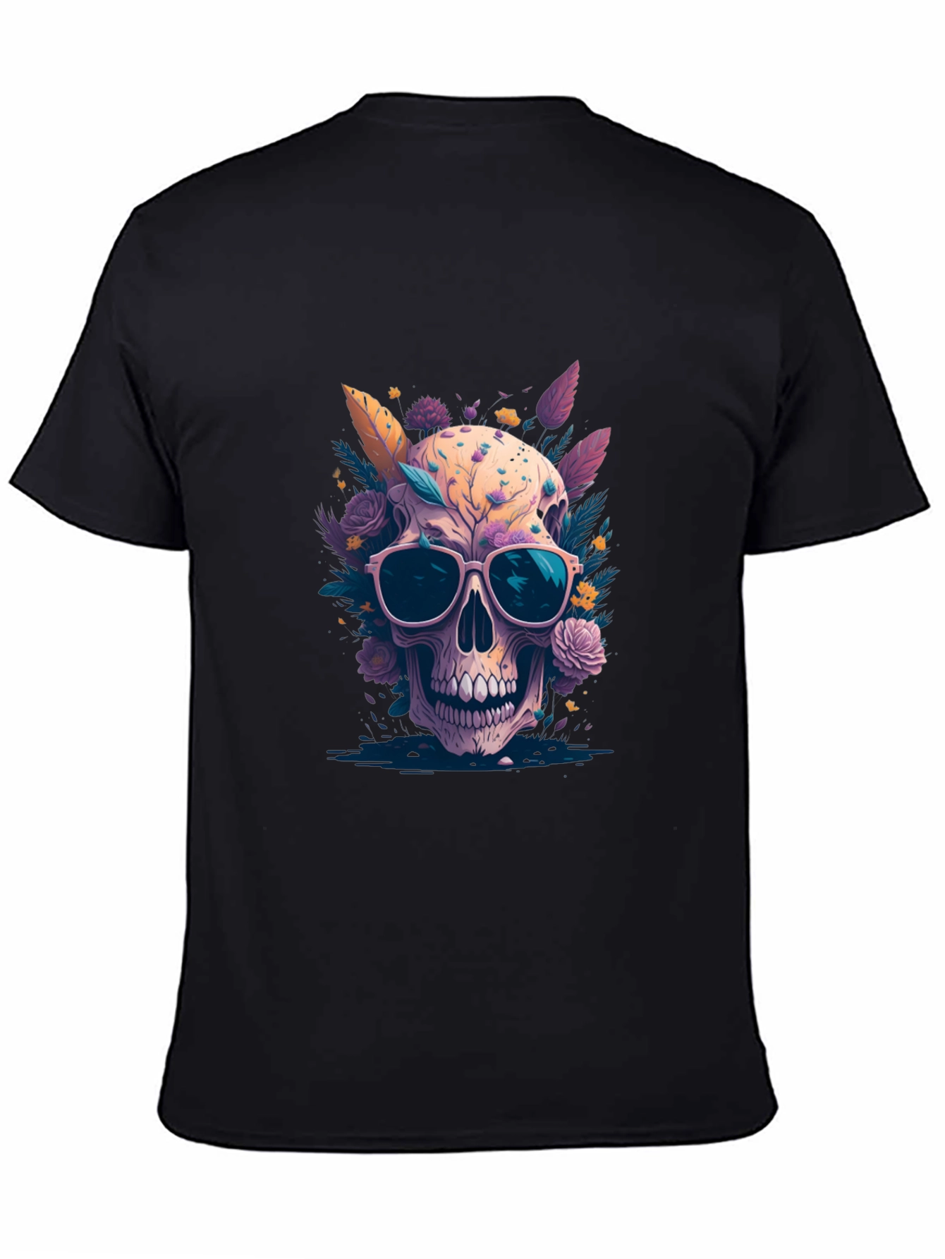 Floral Skull Graphic T-Shirt